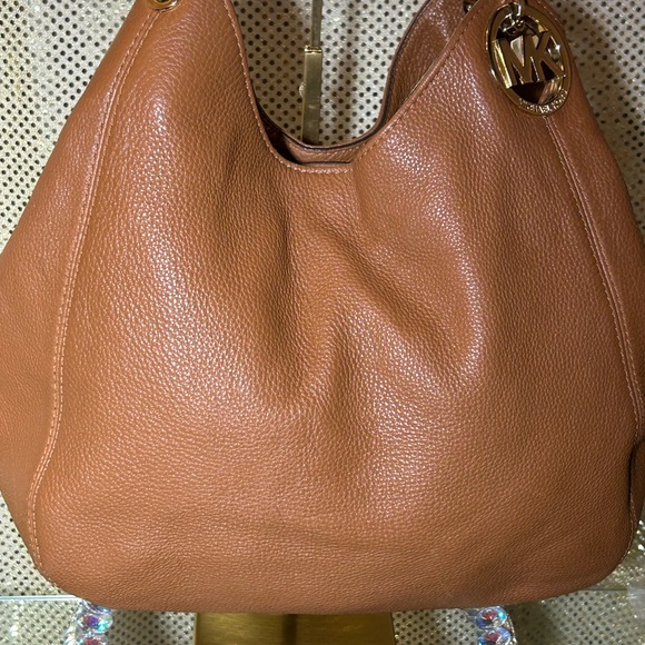 Michael Kors Tan Leather Hobo Bag Approx. 15” x 11” x 3” - Picture 1 of 16